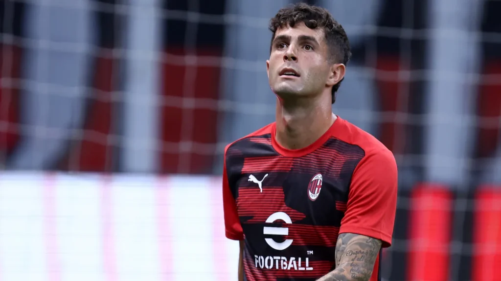 christian pulisic of ac milan during warm up before the