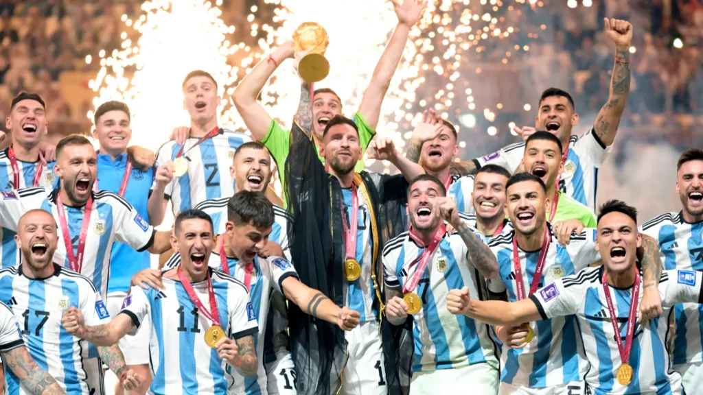 Football World Cup final Argentina and France.