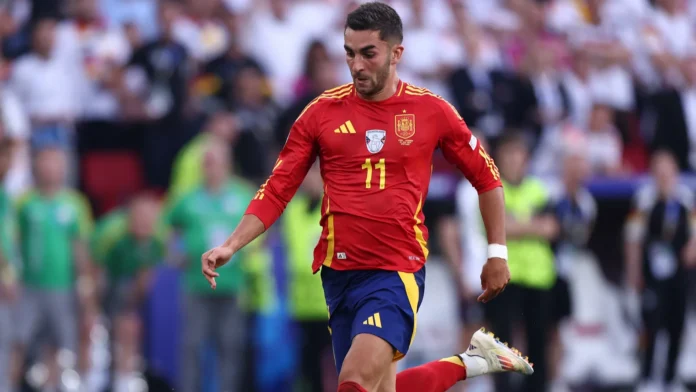 Ferran Torres of Spain in action