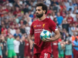Mohamed Salah at the football stadium.