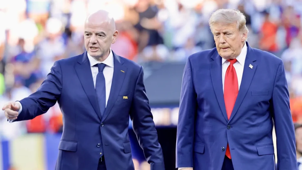 President Donald Trump and Gianni Infantino at the World Cup final.