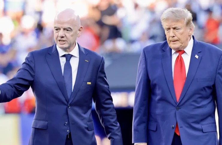 President Donald Trump and Gianni Infantino at an event