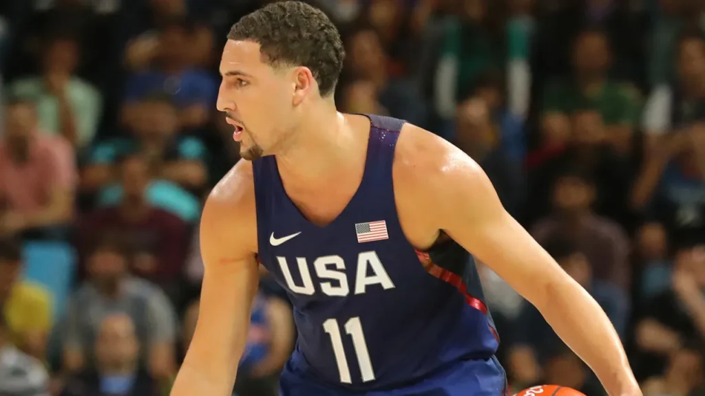 Klay Thompson of team United States in action