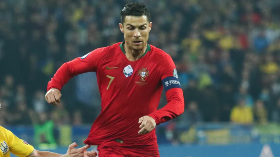 Professional footballer Cristiano Ronaldo playing for Portugal