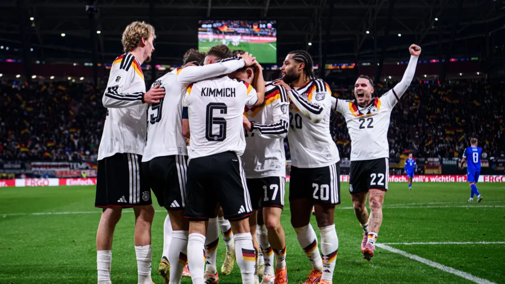 Team Germany celebrates a goal