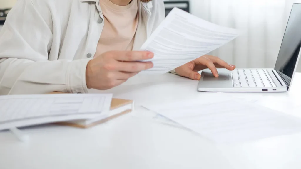 Man reviewing important documents