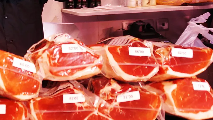 meat store at la boqueria market