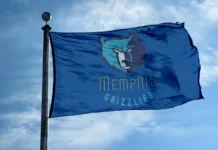 memphis  october 24 2017  waving flag on the