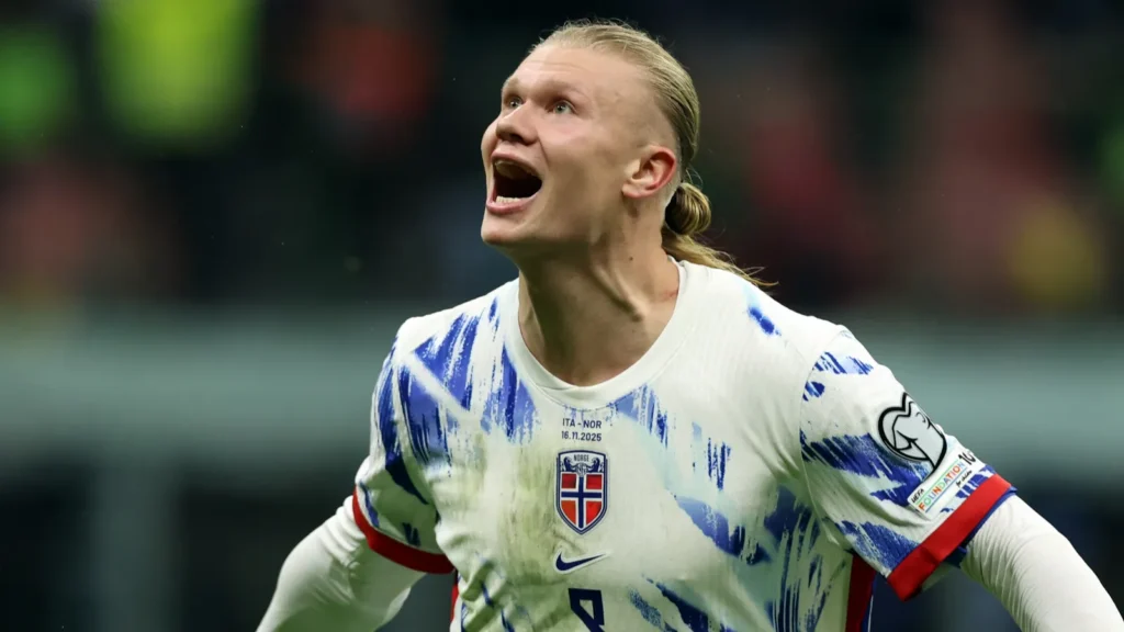 milan italy november 16 2025 erling haaland of norway score