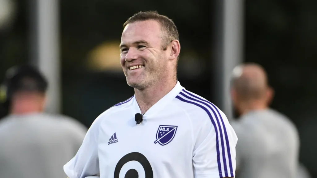 Wayne Rooney during an on-field interview.