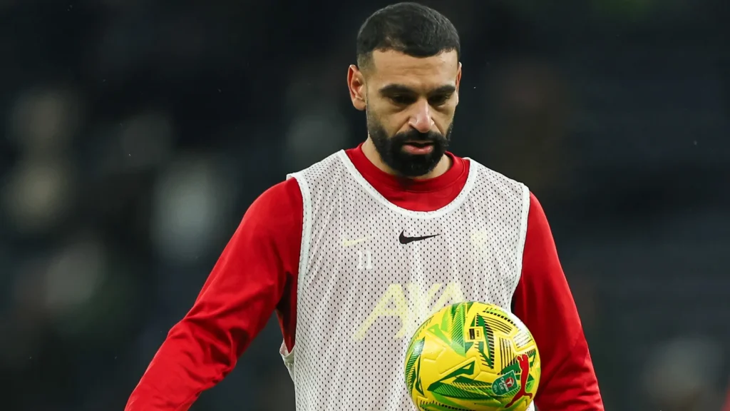 Mohamed Salah during the pregame warmup.