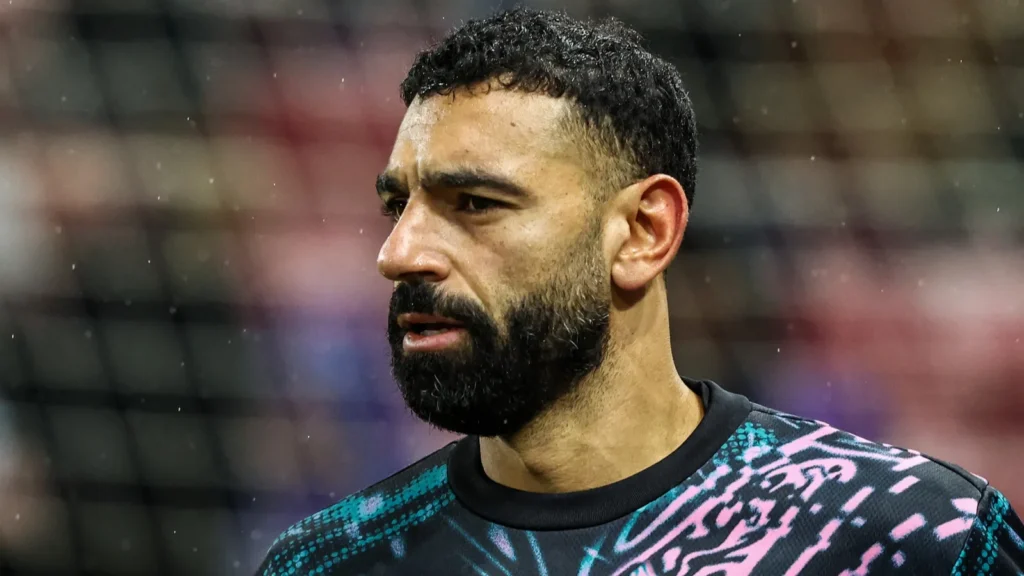 Mohamed Salah during the pregame warmup