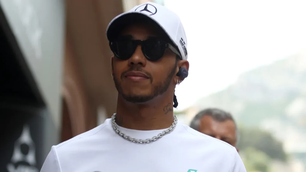 Focus shot of Lewis Hamilton