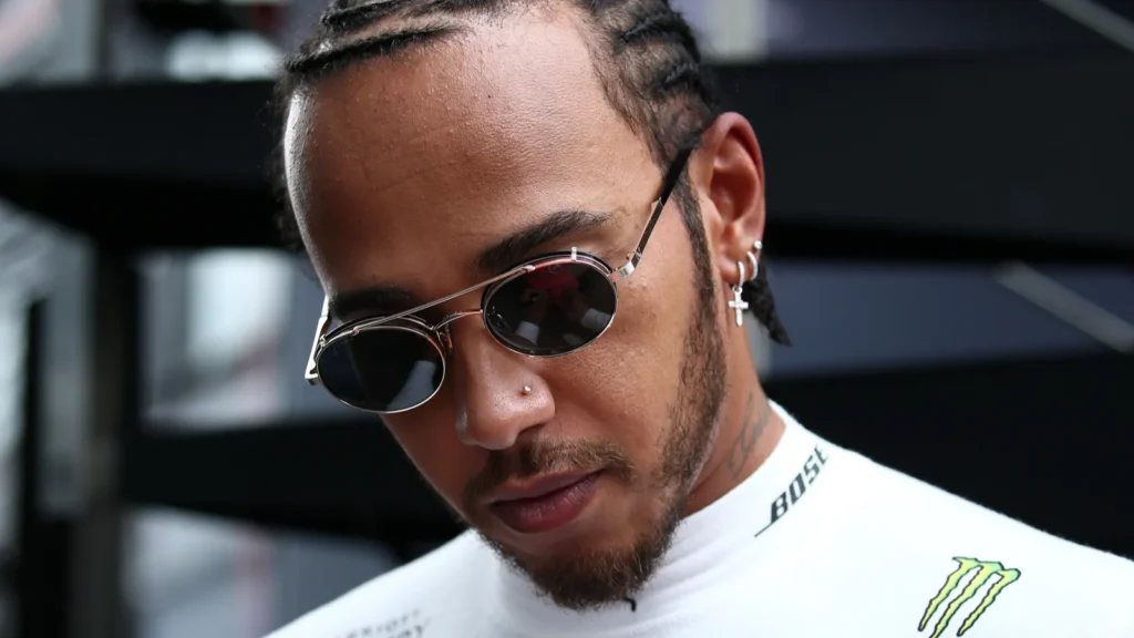 Focus shot of Lewis Hamilton