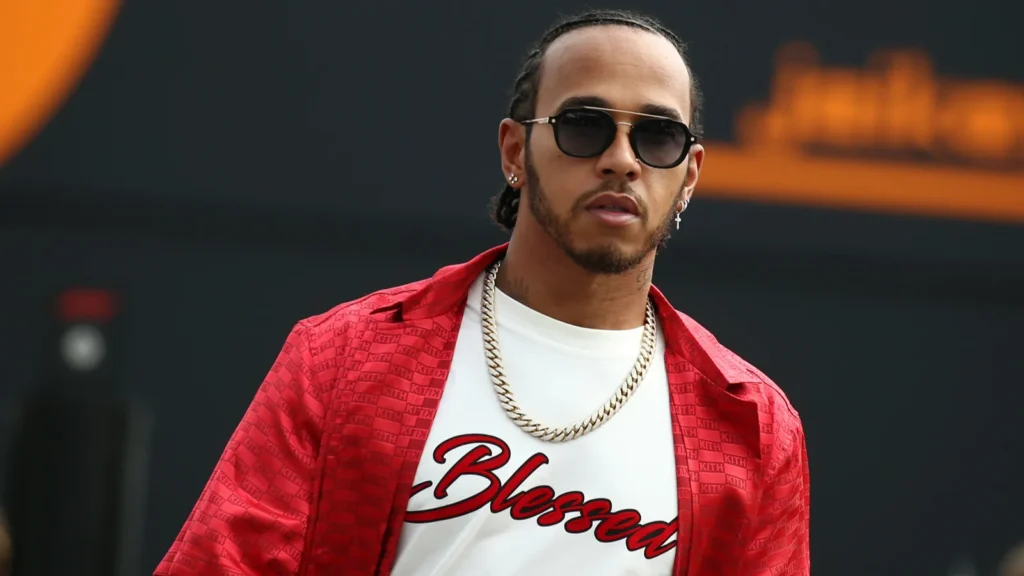 Focus shot of Lewis Hamilton