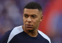 Kylian Mbappe of France during warmup