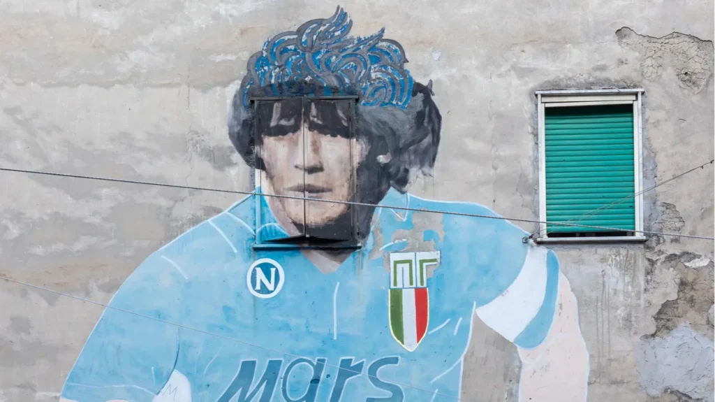 The famous mural depicting Diego Maradona