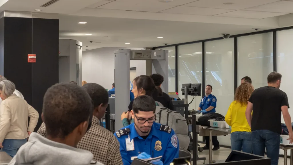 new york ny may 19 2018 travelers lining up