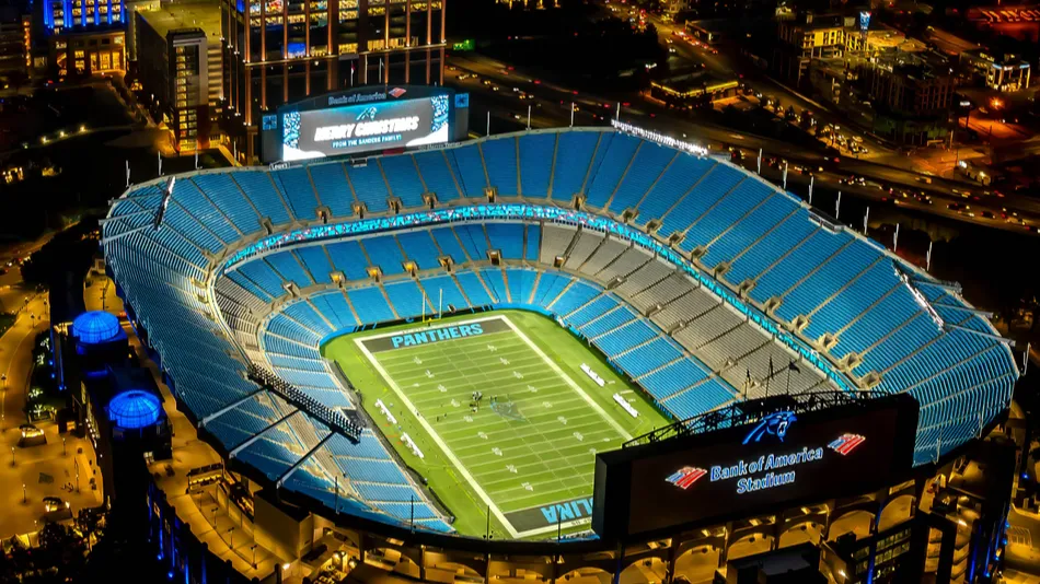 Aerial view of the Bank of America stadium