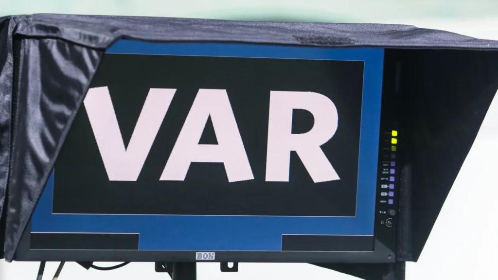 Close-up shot of a VAR