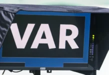 Close-up shot of a VAR