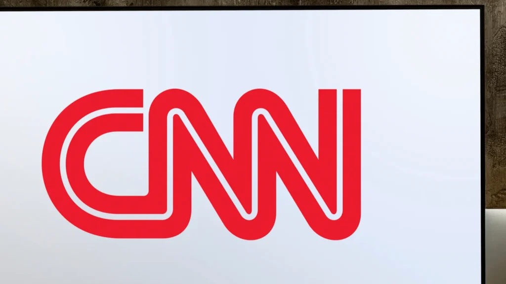 Flatscreen TV set displaying the logo of CNN