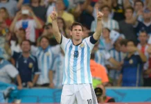 Lionel Messi celebrating the goal