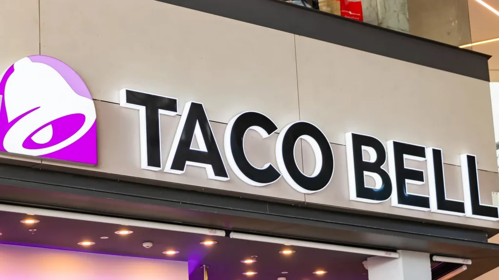 sevillespain  september 182020 taco bell a fastfood restaurant of