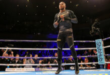 Anthony Joshua warming up