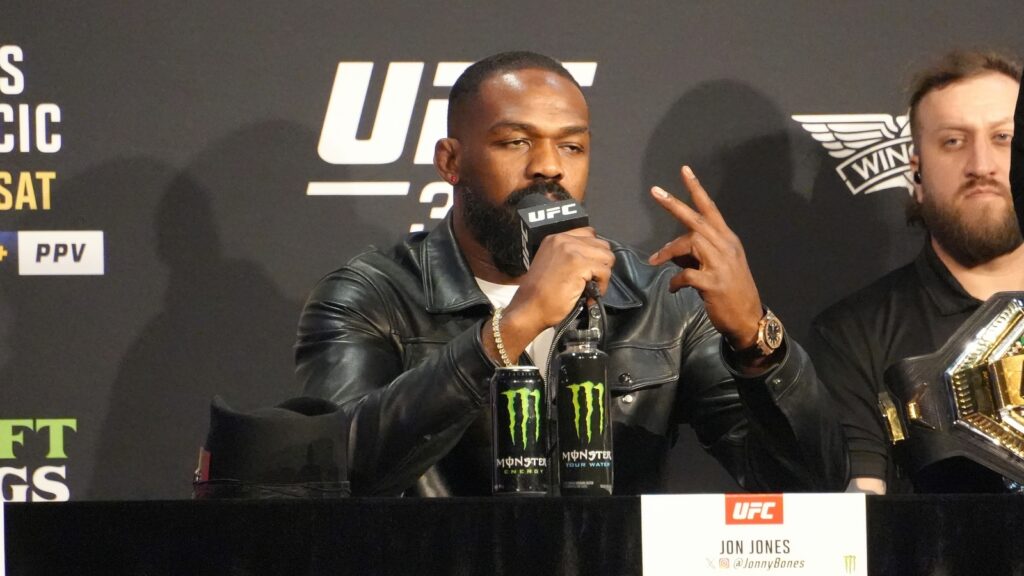 Jon Jones speaking at his press conference