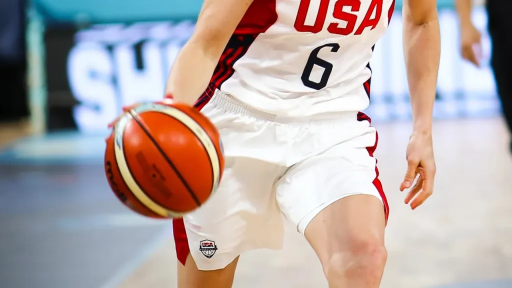 A basketball player in action