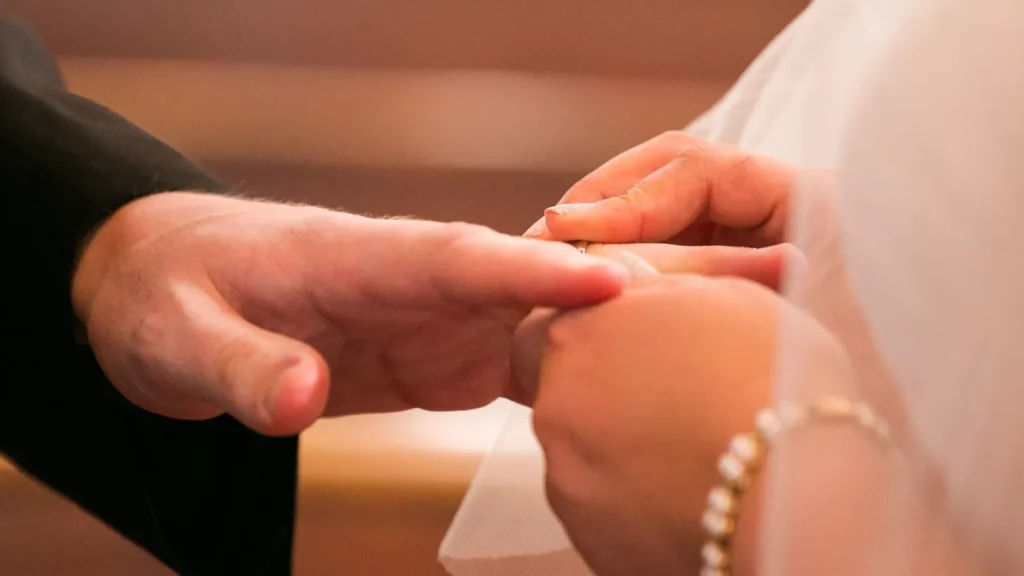 A couple getting married