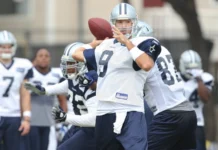 tony romo in action during the second day of the