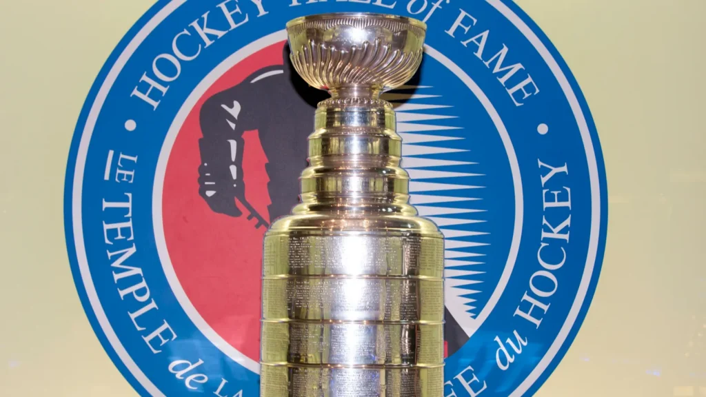 The Stanley Cup trophy on display
