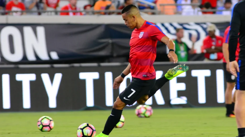 USA soccer team warming up