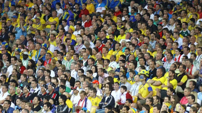 Fans watching a FIFA World Cup match Fans watching a FIFA World Cup match