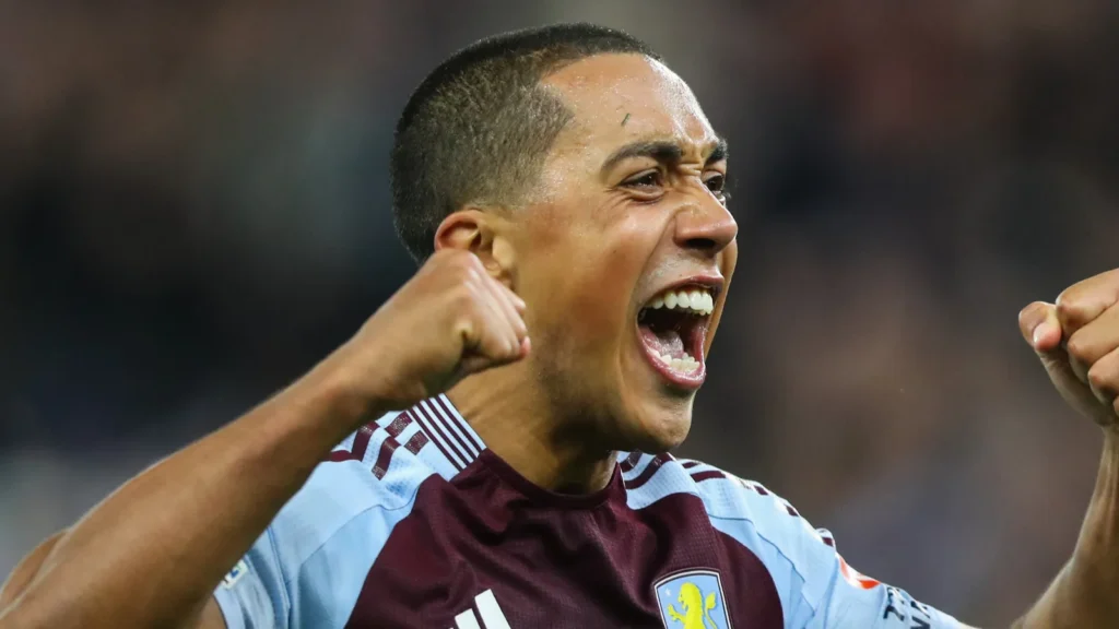 Youri Tielemans celebrates his teams win