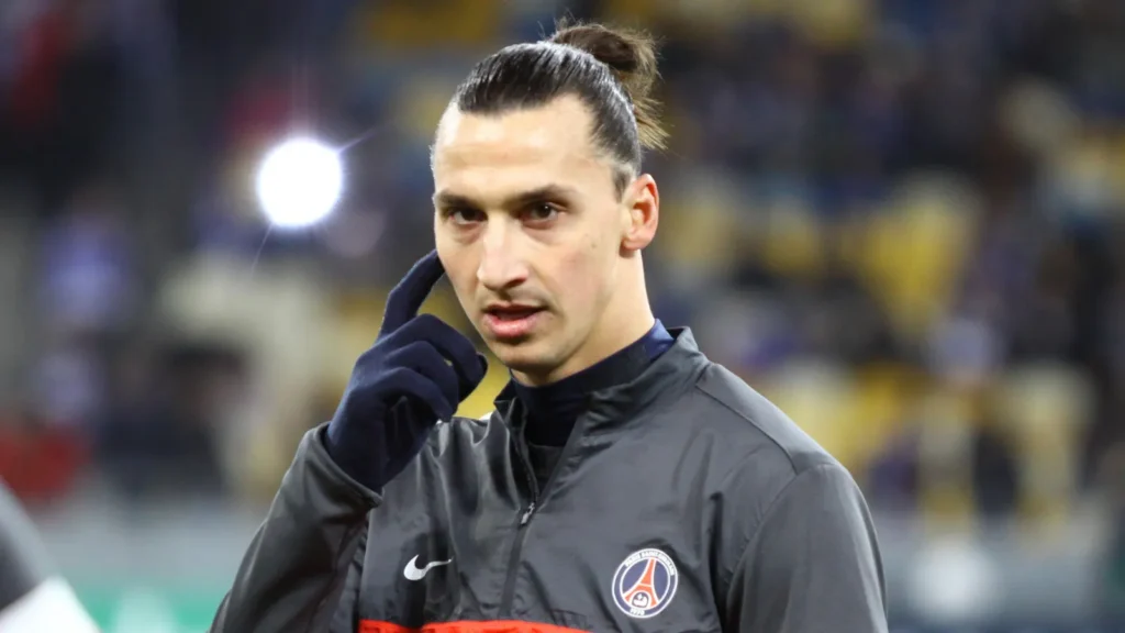 Zlatan Ibrahimovic at the football stadium.