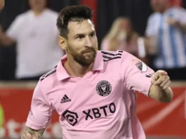 Messi running on the field