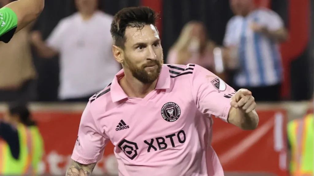 Messi running on the field