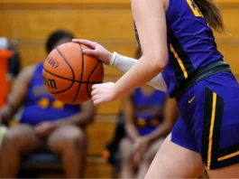 Player playing basketball