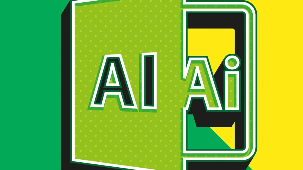 ai file format symbol green and yellow modern 3d vector