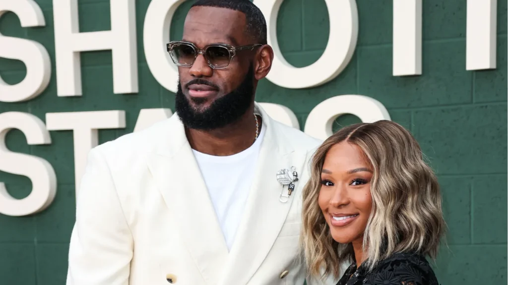 American professional basketball player LeBron James and wife Savannah James