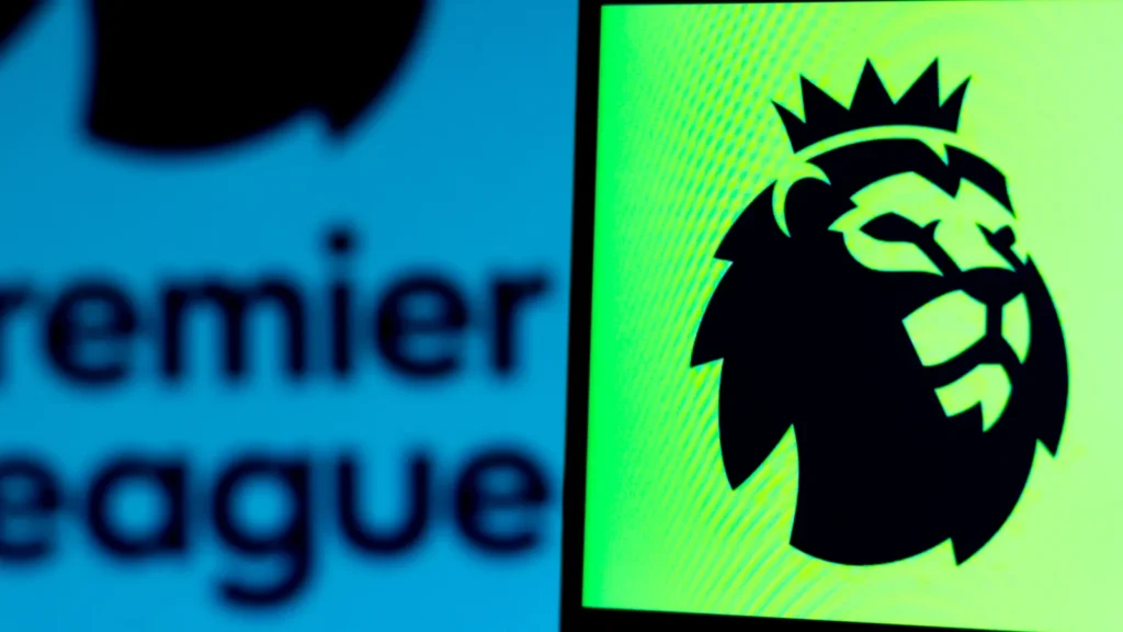 Logo of the Premier League on a phone