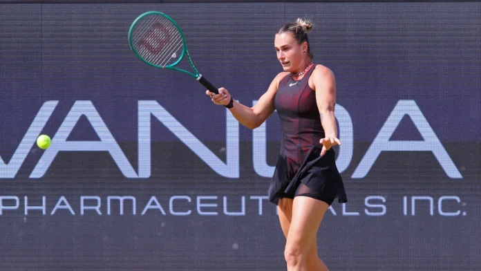 Aryna Sabalenka in action during the US Open match.
