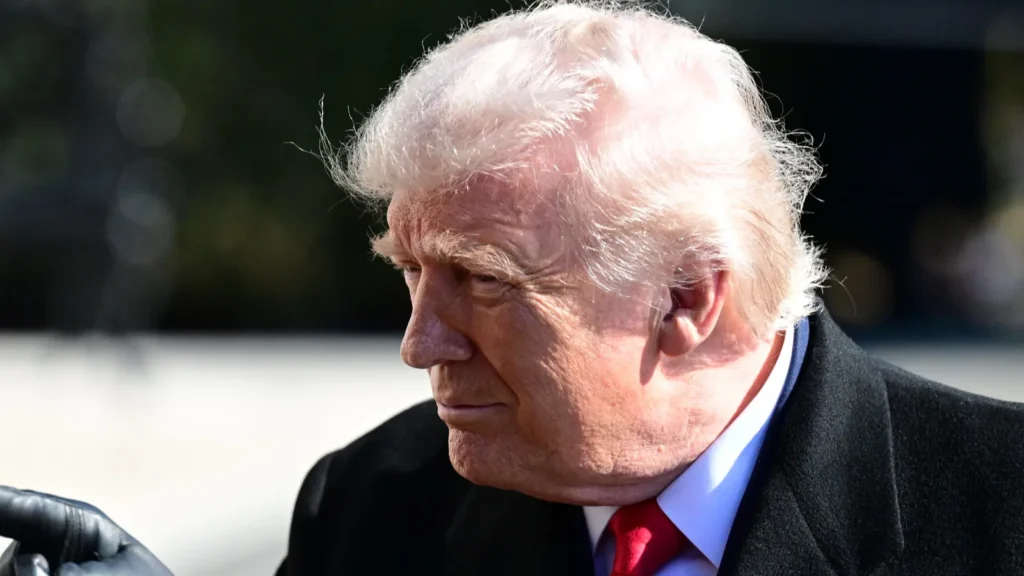 President Donald Trump departs the White House aboard Marine One.