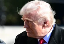President Donald Trump departs the White House aboard Marine One.