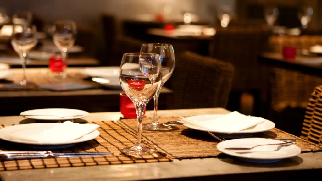fine table setting in gourmet restaurant