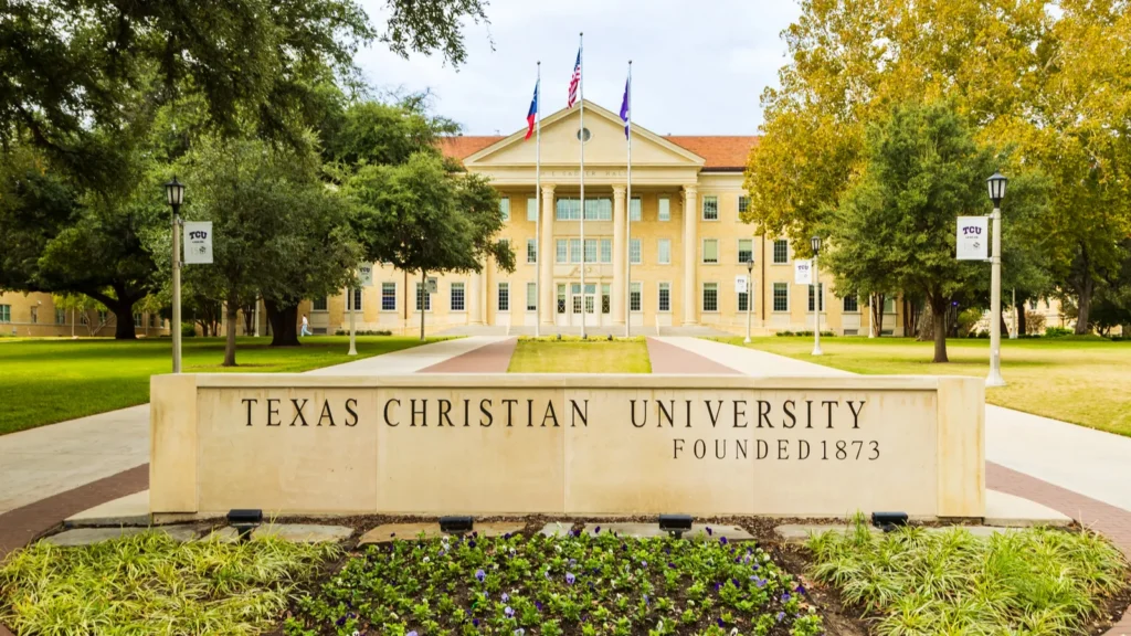fort worth tx  november 2023 texas christian university sign