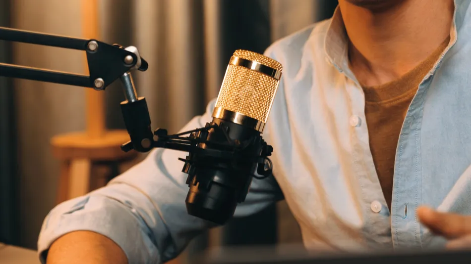 A host talking into the mic